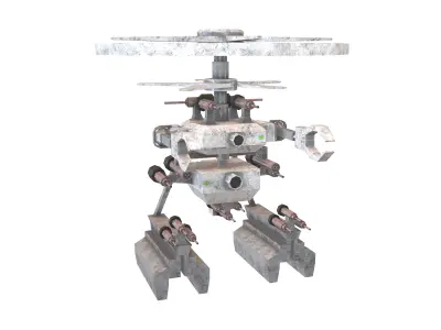 Cartoon Weapon Drone Robot V1 004 Low-poly 3D model