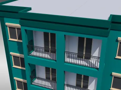 Apartment Building 001 3D model