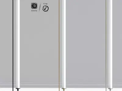 Linear Metal LED Floor Lamp 3D model