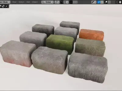 Props Concrete Block PBR - Kit 002 Low-poly 3D model