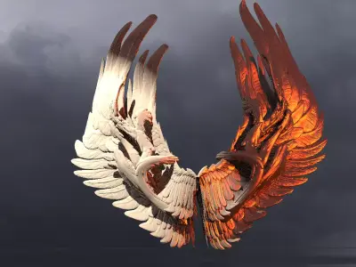 Dantes Creasant Wings 1  3D model