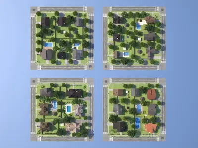 City Town 2 Low-poly 3D model