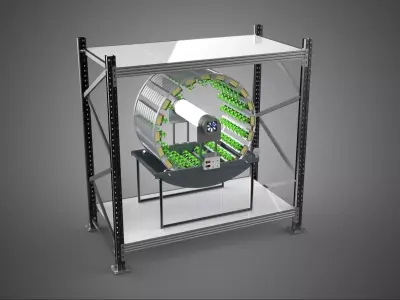 SHELF RACK ROTARY HYDROPONIC SPIN GARDEN PLANT FARM SYSTEM WHEEL 3D model