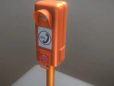Emergency Call Box -High-Poly 3D model