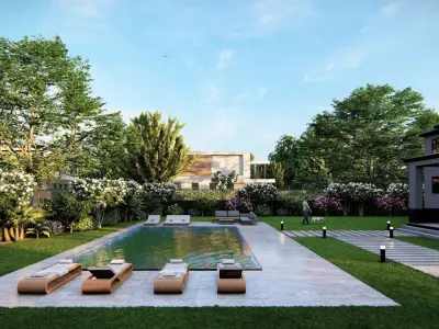  3D Exterior Scene 3D model design garden and landscape 3D model 14