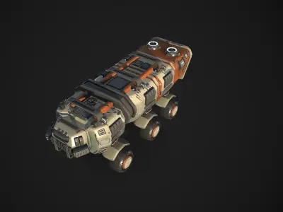 Stylized Sci Fi Truck Low-poly 3D model