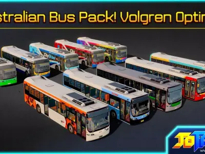 Australian Volvo B7RLE Volgren Optimus Bus 3D Model GameReady Low-poly 3D model