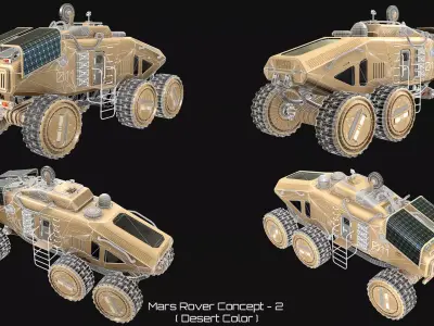 Mars Rover Concept-2-All Colors 3D Model Pack
