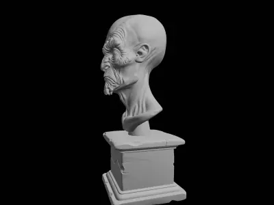 Ancient Alien Bust Mythic Extraterrestrial Sculpture 3D print model