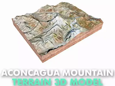 Aconcagua Mountain Argentina 3D model
