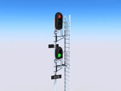 Railway Signals Low-poly 3D model