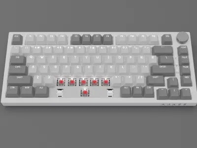 AJAZZ machanical keyboard 75 white-gray with all components 3D model