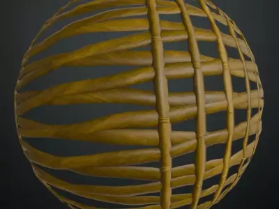 Bamboo Weave Wattle Fence PBR Seamless Texture