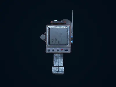 Tracker old tv set Low-poly 3D model