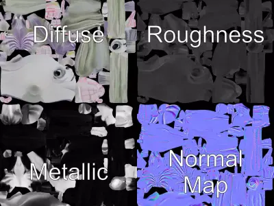 Alien Creature Gray model pack Low-poly 3D model