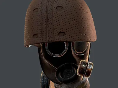 Gas mask helmet 3d model scifi Low-poly  Low-poly 3D model 175