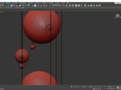 Abacus Round LED Multi Light Pendant Low-poly 3D model