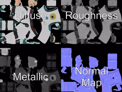 Friendly Robot Character model pack Low-poly 3D model