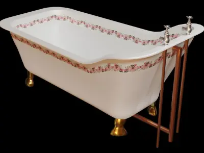 Antique Bathtub Low-poly 3D model