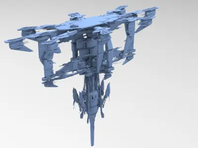 Alien Sci-fi base platforms 14 3D 3D model