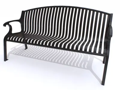 Metal Bench 2 Low-poly 3D model