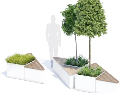 Triangle three planters 3D model