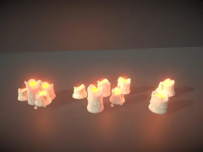 Cartoon Candle Multi Pack Low-poly 3D model