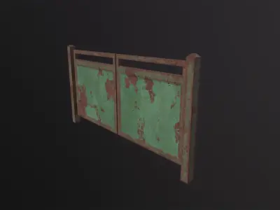 Old Metal Gate 3D Model Low-poly 3D model