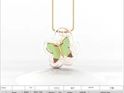 Women Pendant 3dm STL FBX OBJ Render Details 3D print model 5