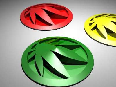 A cannabis themed door stop 3D print model