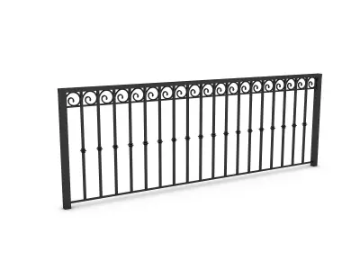 3D modern railing 07 Low-poly 3D model