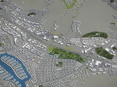 Thousand Oaks  Low-poly 3D model