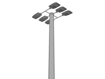 Concrete Lamp Post - Light Pole - Light Post - Street Light 16 3D model