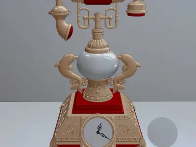 Table lamp with clock 3D model