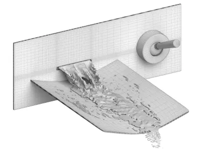 led wall faucet 3D model