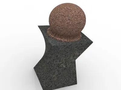 Floating Sphere Marble 3D model