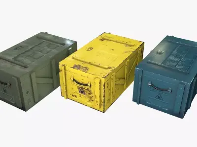 Sci-Fi Crates Low-poly 3D model