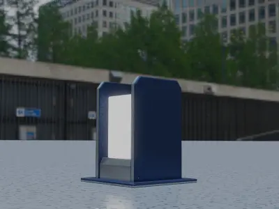 Street Light 8 Bollard 200mm Futuristic Blue Version 1 Low-poly 3D model