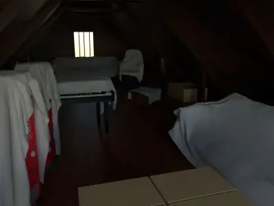 Attic Interior Low-poly 3D model