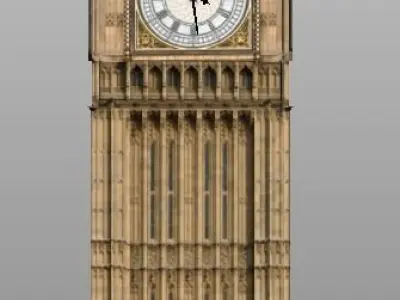 Big Ben 3D low poly model Low-poly 3D model