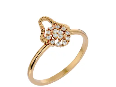 Light Minimalist Diamond Ring 3D print model 29