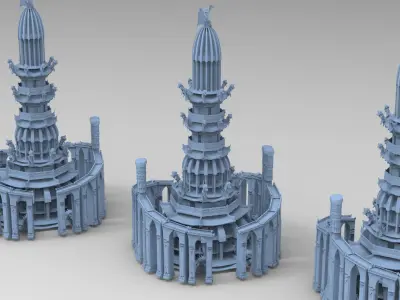 Asian Hanging Gardens city tower 1 3D model