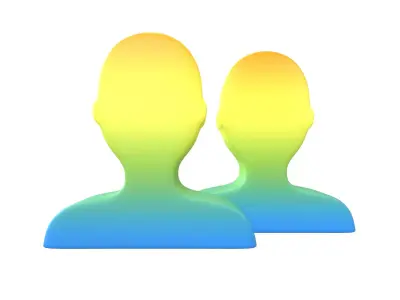 Two People Bust in Silhouette v1 009 Low-poly 3D model