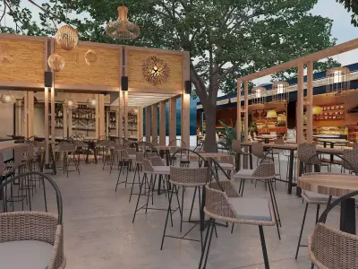 Outdoor Restaurant Cafe 3D model
