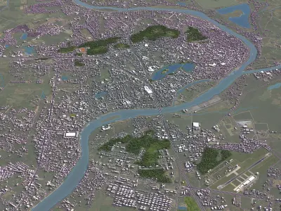 Nakhon Sawan - 3D City Model Low-poly 3D model