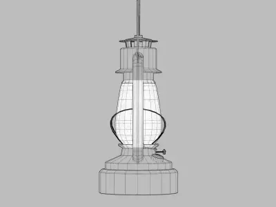 6 colors painted kerosene oil lamp Low-poly 3D model