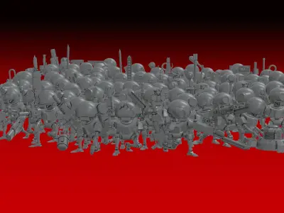 SERVOCORE ALL FACTIONS - ASSISTANT DROID SQUAD -MONOPOSE- 28mm 3D print model