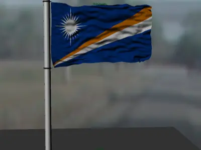 Marshall Islands flag 3D model