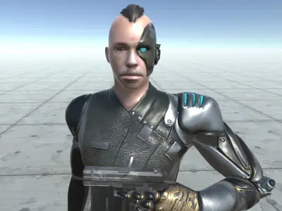 Cyberpunk Character Low-poly 3D model purchase