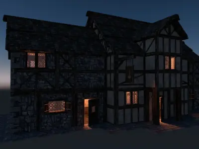 Medieval City House 06 Low-poly 3D model